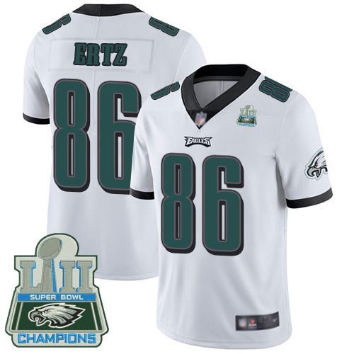 Men Philadelphia Eagles #86 Zach Ertz White Vapor Untouchable NFL Jersey Limited Player Super Bowl LII Champions->women nfl jersey->Women Jersey